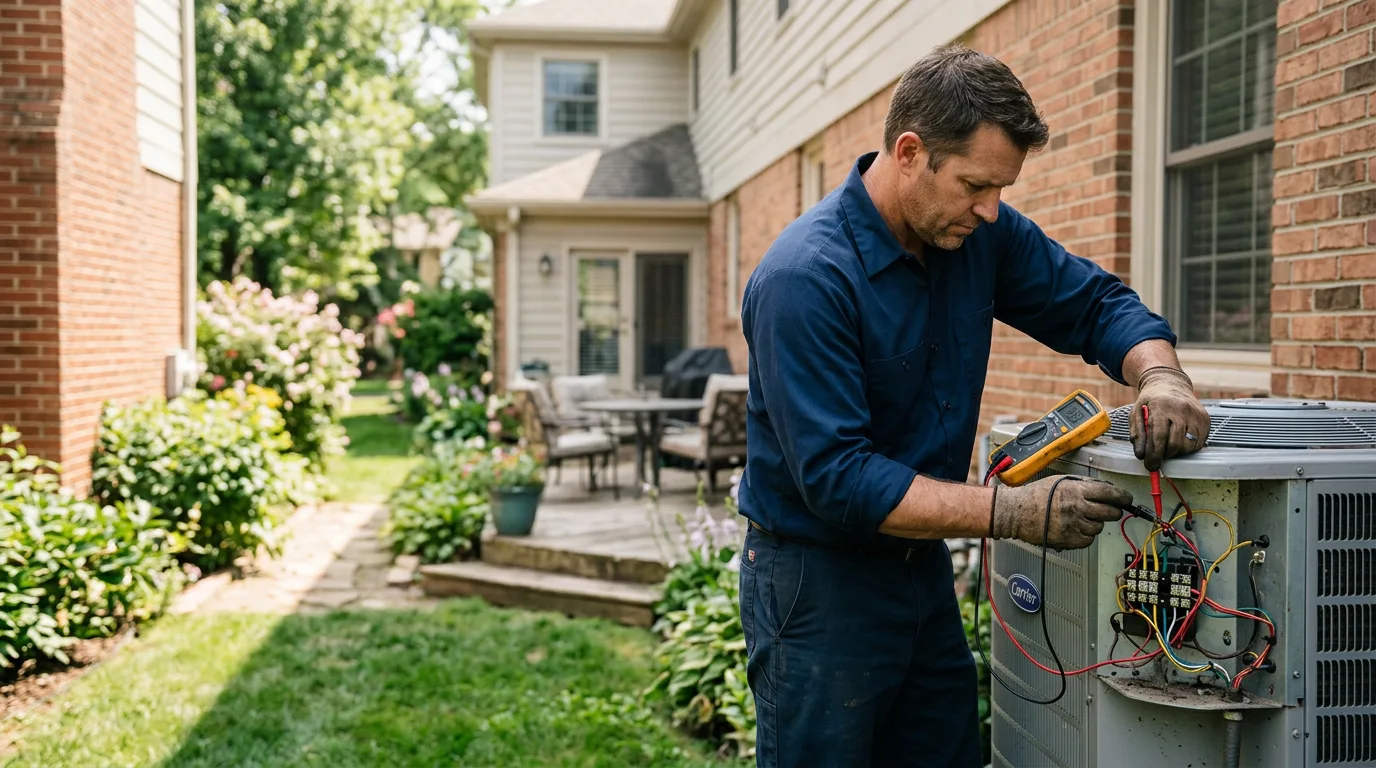 HVAC technician working near West Burlington, IA
